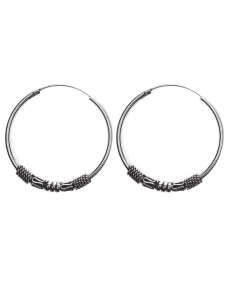 Aro Bali de Plata . Diámetro de 1,5x40mm.