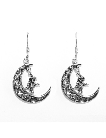 Pendiente de Luna y Bruja de Plata .