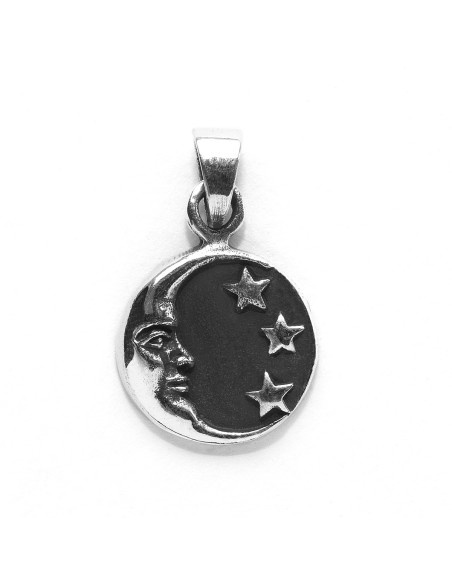 Colgante Luna y estrellas de Plata .