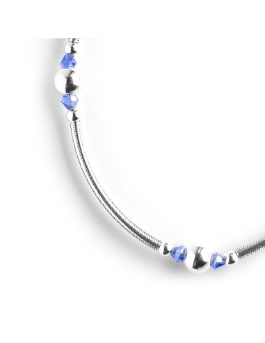 Pulsera de Plata y Agua Marina .