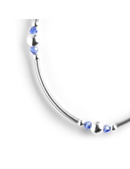 Pulsera de Plata y Agua Marina .