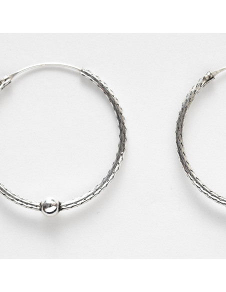 Aro Bali de Plata . Diámetro de 1,5x12mm.