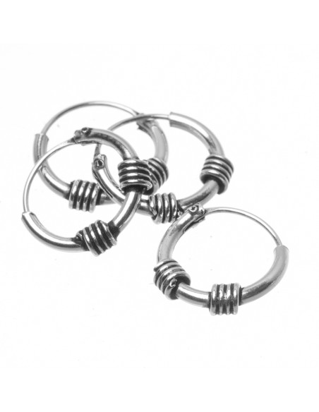 Aro Bali de Plata . Diámetro de 1,5x14mm.