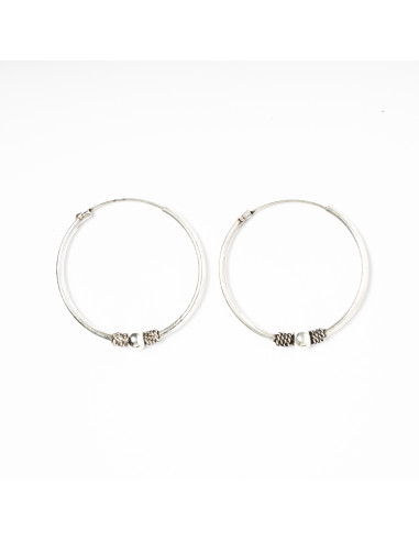 Aro Bali de Plata . Diámetro de 1,5x16mm.