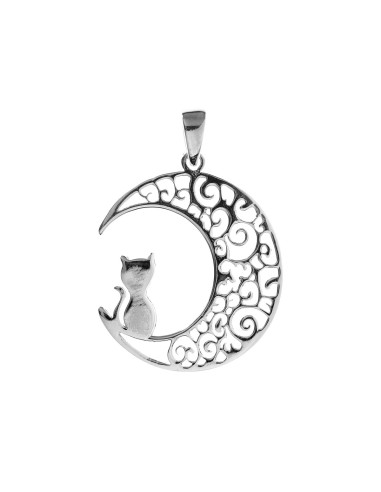 Colgante de Luna con gato .