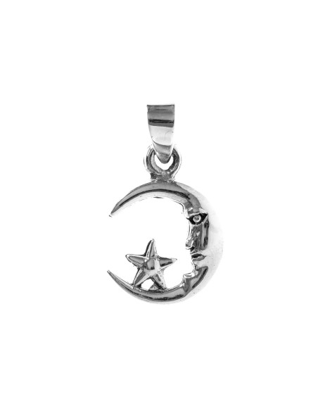 Colgante Luna Estrella de Plata .