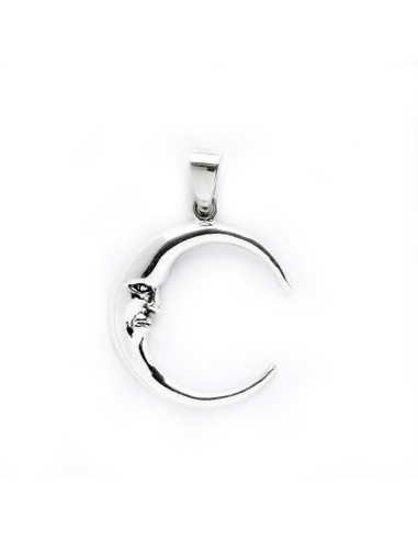 Colgante de Luna de Plata .Tamaño de 25mm.