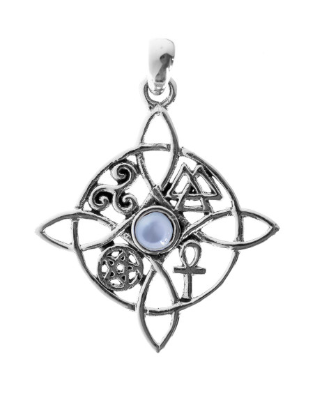 Colgante Nudo de Bruja de Plata .