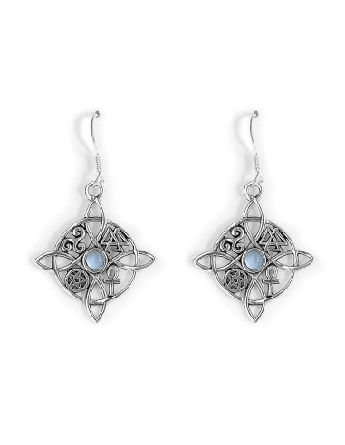 Pendiente de Nudo de Plata y Nacar .