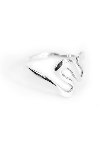 Anillo doble onda inclinada de Plata .