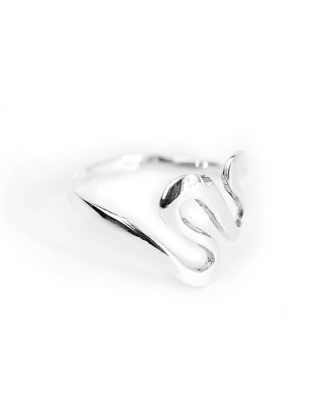 Anillo doble onda inclinada de Plata .