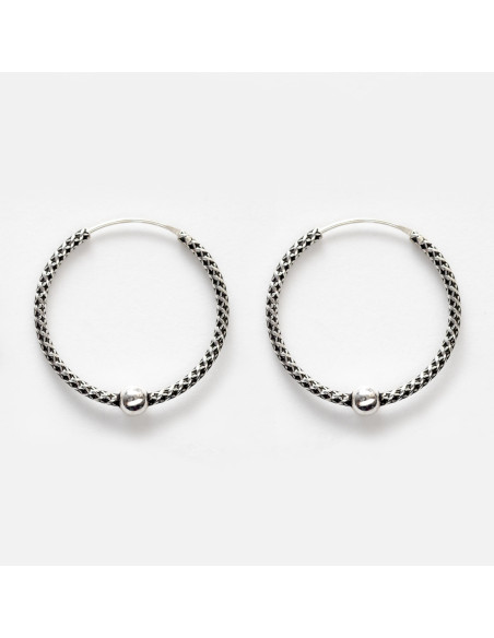 Aro Bali de Plata . Diámetro de 1,5x14mm.