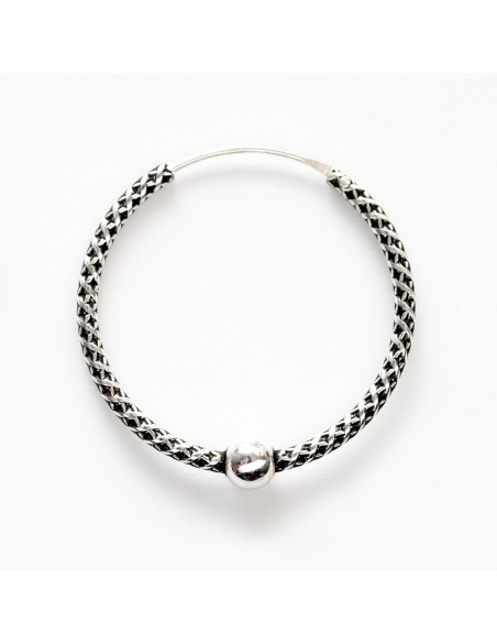 Aro Bali de Plata . Diámetro de 1,5x14mm.