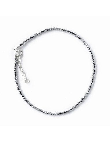 Collar de Hematite y Plata.42 cms.