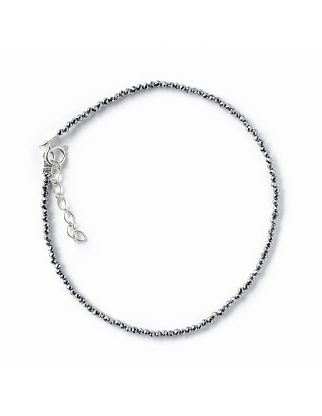 Collar de Hematite y Plata.42 cms.