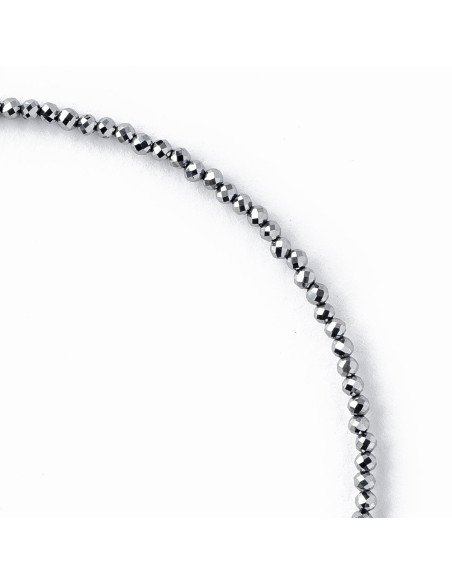 Collar de Hematite y Plata.42 cms.