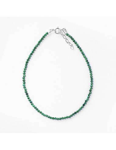 Tobillera Malaquita y Plata.