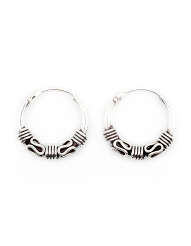 Aro Bali de Plata . Diámetro de 1,2x12mm.