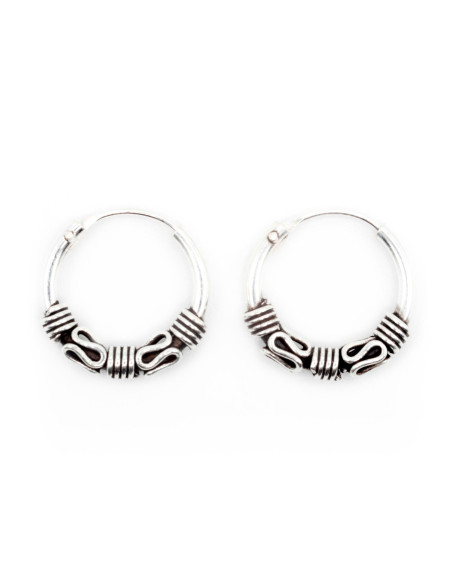 Aro Bali de Plata . Diámetro de 1,2x12mm.