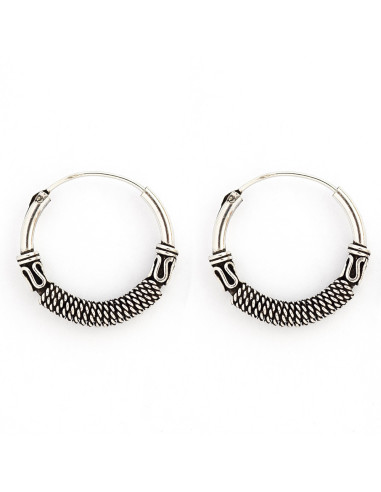 Aro Bali de Plata . Diámetro de 1,5x30mm.