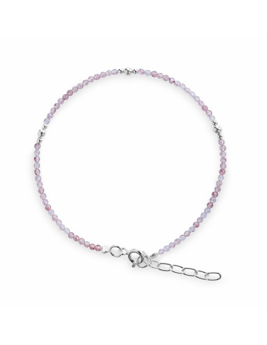 Pulsera de Plata y Quarzo Rosa.