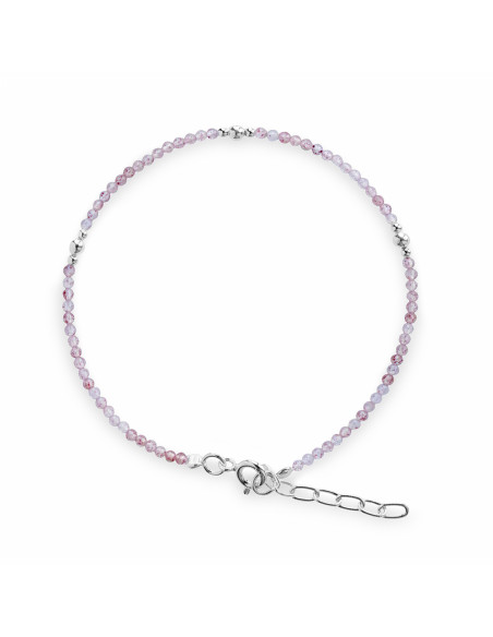 Pulsera de Plata y Quarzo Rosa.