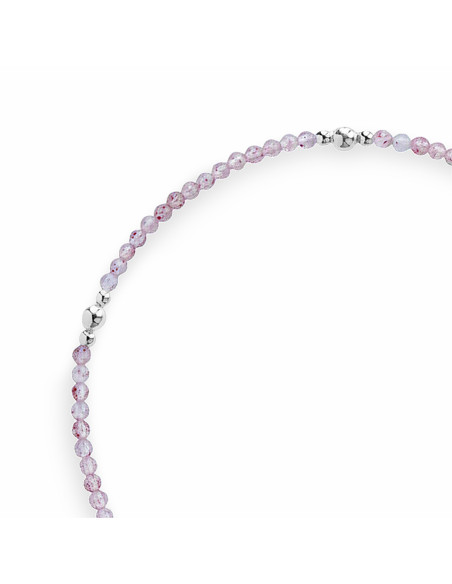 Pulsera de Plata y Quarzo Rosa.