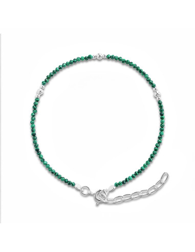 Pulsera de Malaquita y Plata .