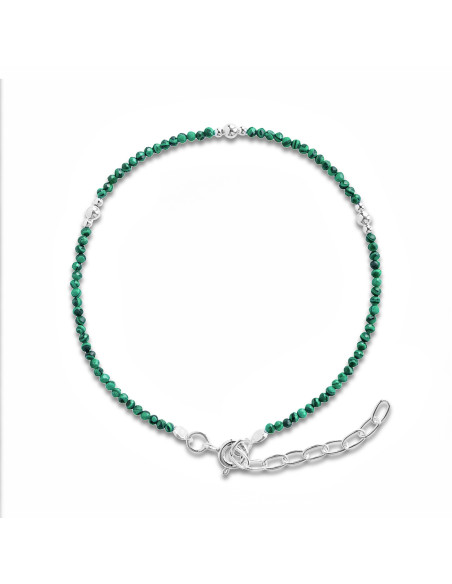 Pulsera de Malaquita y Plata .
