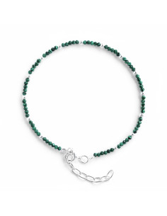 Pulsera de Malaquita y Plata .