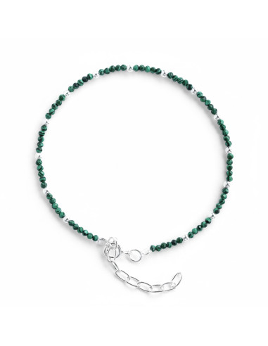 Pulsera de Malaquita y Plata .