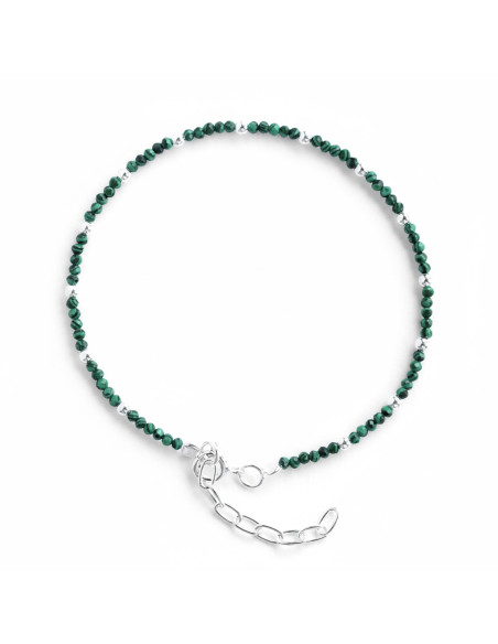 Pulsera de Malaquita y Plata .