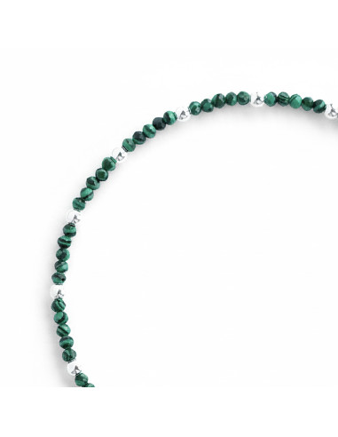 Pulsera de Malaquita y Plata .
