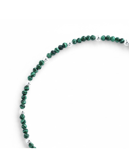Pulsera de Malaquita y Plata .