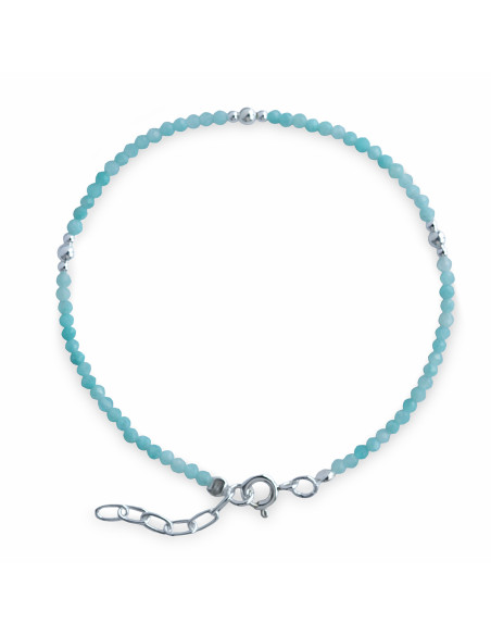 Pulsera de Amazonita y Plata .