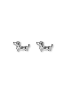 Pendiente Mini perro Salchicha de Plata .