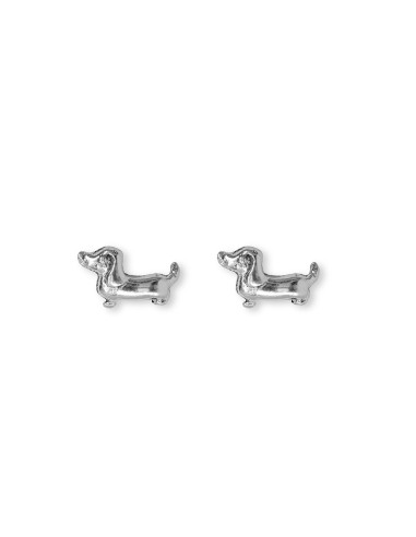 Pendiente Mini perro Salchicha de Plata .