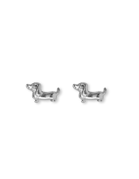 Pendiente Mini perro Salchicha de Plata .