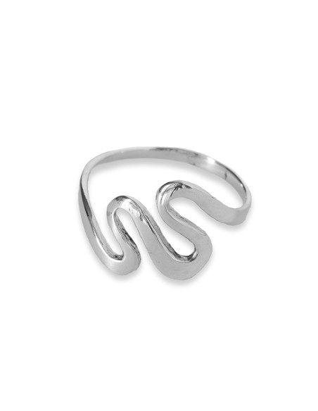 Anillo doble onda inclinada de Plata .