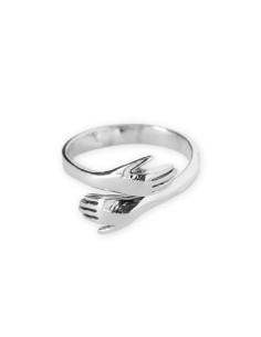 Anillo Doble Mano de Plata . 2