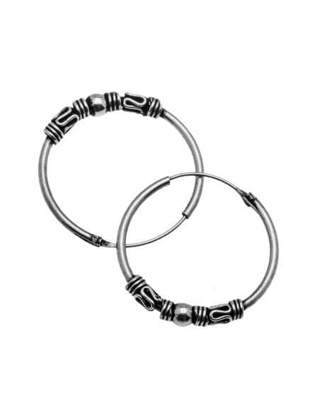 Aro Bali de Plata . Diámetro de 2x30mm.