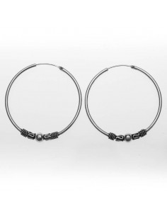Aros Bali de plata . Diámetro de 1,5x20mm.