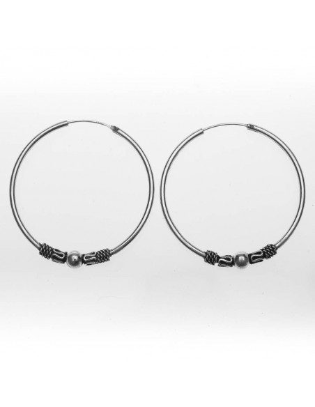 Aros Bali de plata . Diámetro de 1,5x20mm.