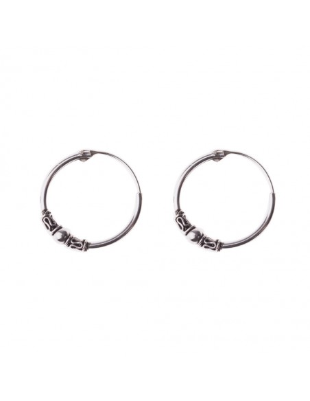 Aros Bali de plata . Diámetro de 1,5x18mm.