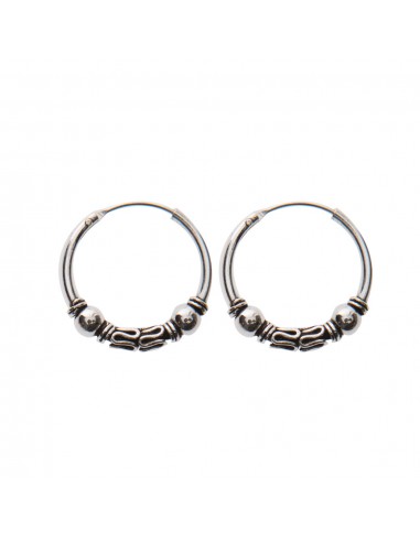 Aros Bali de plata . Diámetro de 1,5x30mm.