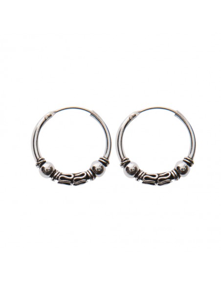 Aros Bali de plata . Diámetro de 1,5x30mm.