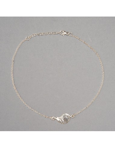 Tobillera de plata "Pajarito" .