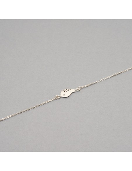 Tobillera de plata "Pajarito" .