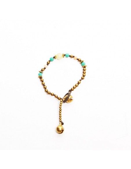 Pulsera de bronce combinada con piedras .