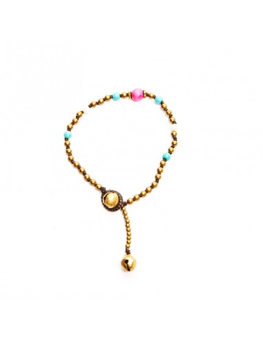 Pulsera de bronce combinada con piedras .